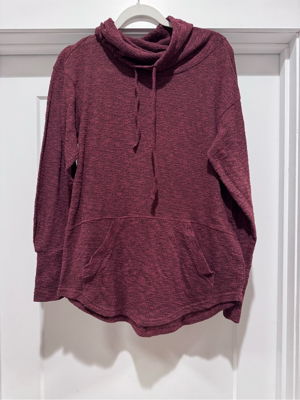 Prana Women's Maroon Cowl Neck Pullover Hoodie